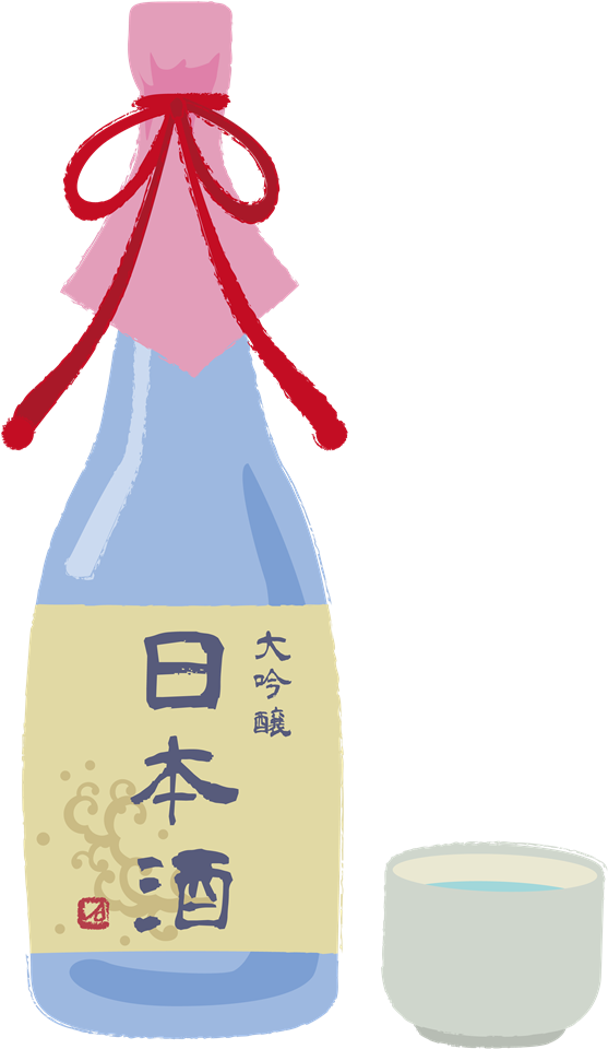 ラベル入りの日本酒